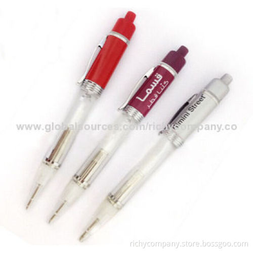 LED ballpoint pen with different light color optional